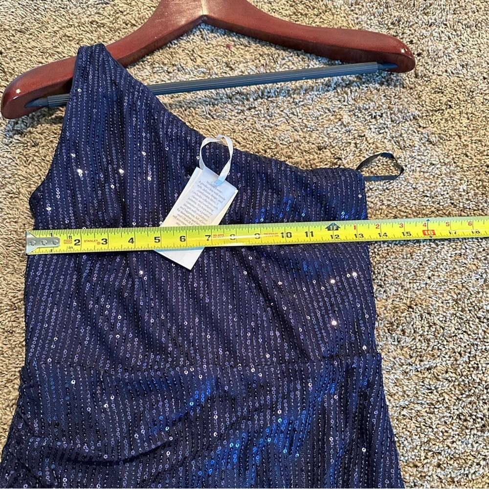 Grace Karin Blue Sequin One Shoulder Cocktail Dress Women’s Small NWT - Picture 4 of 8